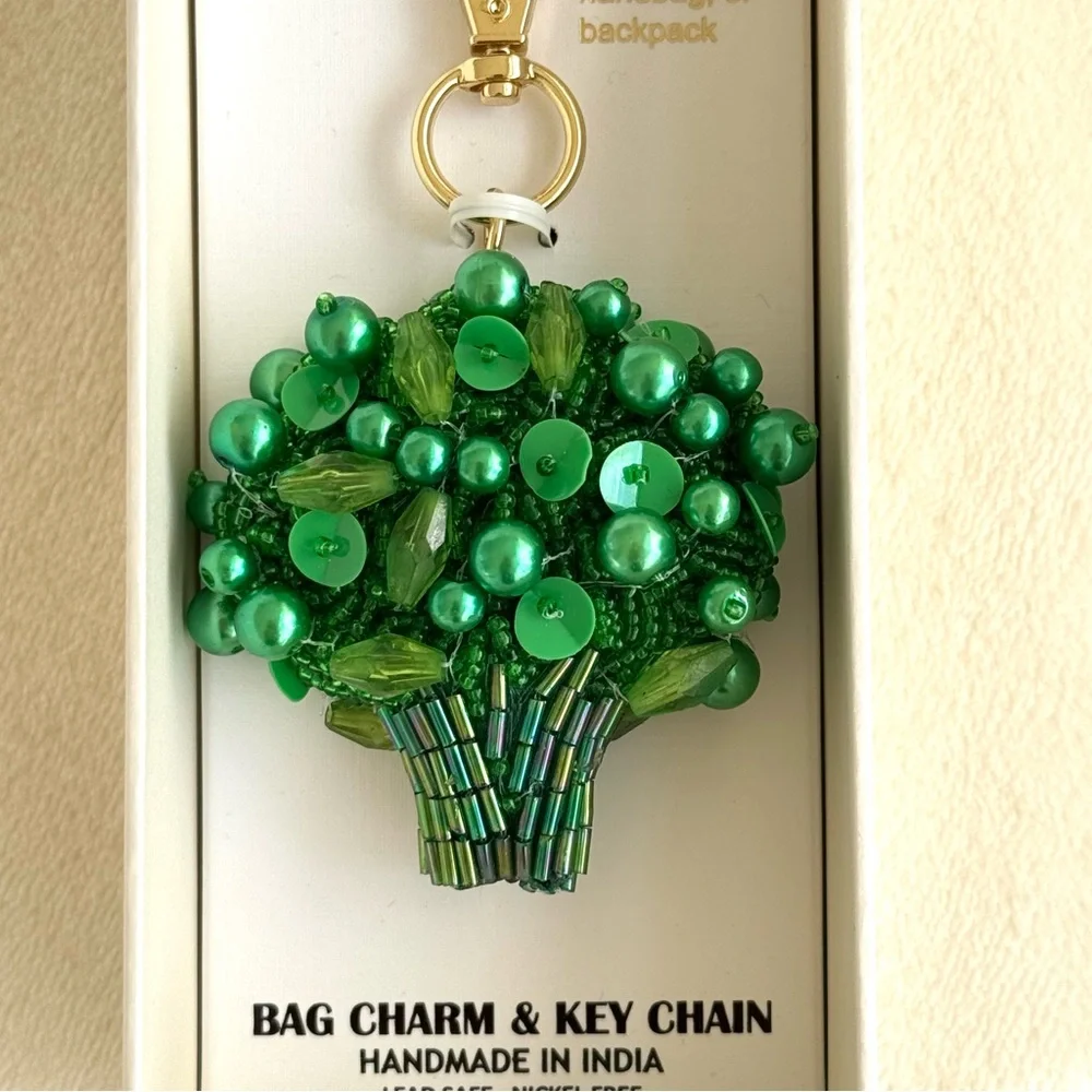 Haute Hippie Beaded Broccoli Bag Charm